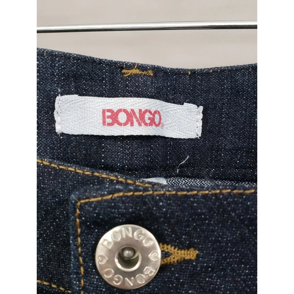 NEW Embroidered Rhinestone BONGO y2k vintage 90s flare jeans dark wash junior 15